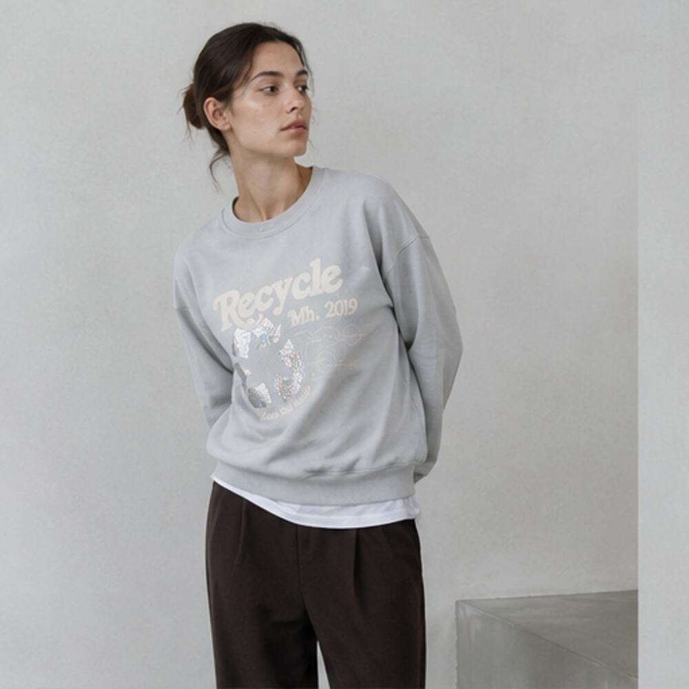 Madhappy Graphic Print Crew Neck Sweatshirt Unisex Gray/Blue Long Sleeve Size S